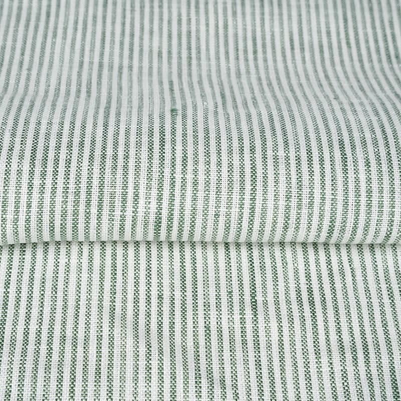 Small Stripe Design Special Yarn Dyed Pure Linen Fabric For Making Hot Weather Clothes